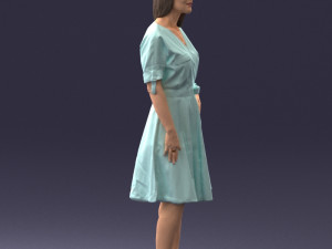 woman in blue dress 0077 3d print ready 3D Принт Модель