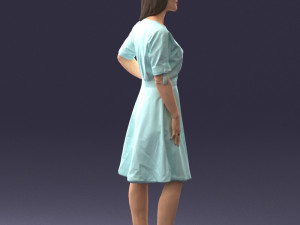 woman in blue dress 0077 3d print ready 3D Принт Модель