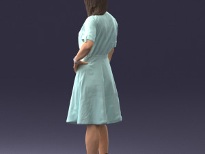 woman in blue dress 0077 3d print ready 3D Принт Модель
