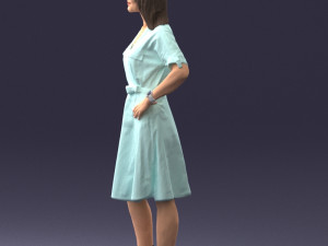 woman in blue dress 0077 3d print ready 3D Принт Модель