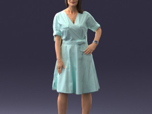 woman in blue dress 0077 3d print ready 3D Принт Модель