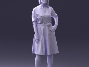 woman in blue dress 0077 3d print ready 3D Принт Модель