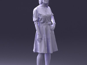 woman in blue dress 0077 3d print ready 3D Принт Модель