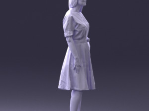 woman in blue dress 0077 3d print ready 3D Принт Модель