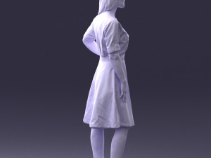 woman in blue dress 0077 3d print ready 3D Принт Модель