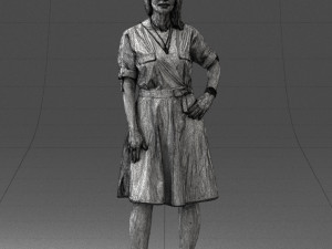 woman in blue dress 0077 3d print ready 3D Принт Модель