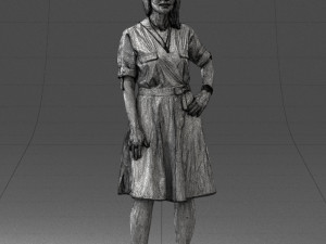 woman in blue dress 0077 3d print ready 3D Принт Модель