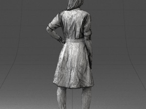 woman in blue dress 0077 3d print ready 3D Принт Модель