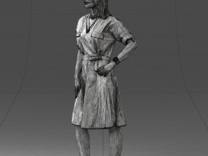 woman in blue dress 0077 3d print ready 3D Принт Модель