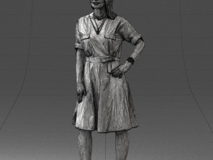 woman in blue dress 0077 3d print ready 3D Принт Модель