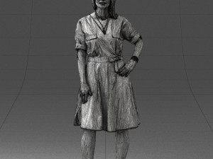 woman in blue dress 0077 3d print ready 3D Принт Модель