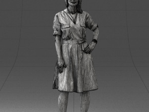 woman in blue dress 0077 3d print ready 3D Принт Модель