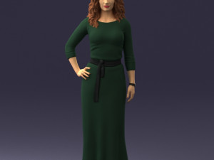 woman in green dress 0078 3D Model