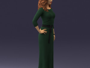 woman in green dress 0078 Modèle 3D