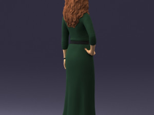 woman in green dress 0078 Modèle 3D