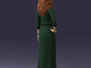 000412 Realistic Woman Character Full Body Scan Dress 3D Model