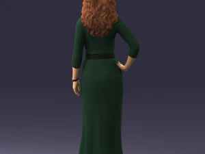 000412 Realistic Woman Character Full Body Scan Dress 3D Model