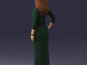 woman in green dress 0078 Modèle 3D