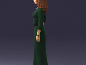 000412 Realistic Woman Character Full Body Scan Dress 3D Model