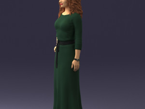 woman in green dress 0078 Modèle 3D