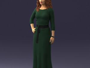 woman in green dress 0078 Modèle 3D