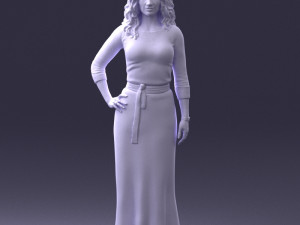 woman in green dress 0078 Modèle 3D