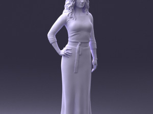 woman in green dress 0078 Modèle 3D