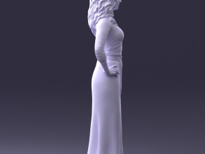 woman in green dress 0078 Modèle 3D
