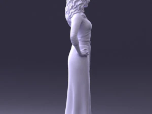 000412 Realistic Woman Character Full Body Scan Dress 3D Model
