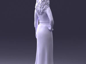 000412 Realistic Woman Character Full Body Scan Dress 3D Model