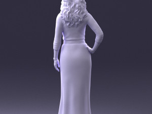woman in green dress 0078 Modèle 3D