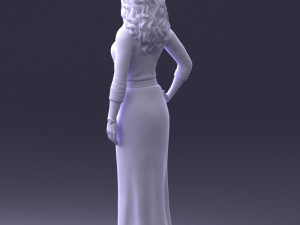 woman in green dress 0078 Modèle 3D