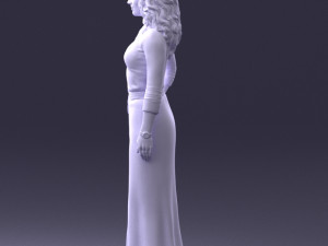 woman in green dress 0078 Modèle 3D