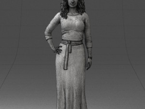 woman in green dress 0078 Modèle 3D