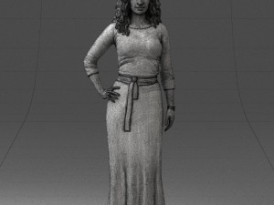 woman in green dress 0078 Modèle 3D