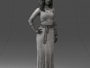 woman in green dress 0078 Modèle 3D