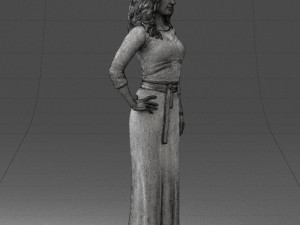 woman in green dress 0078 Modèle 3D