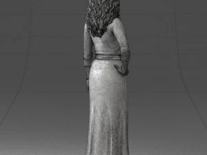 000412 Realistic Woman Character Full Body Scan Dress 3D Model