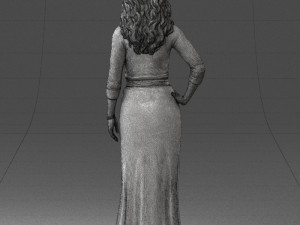 woman in green dress 0078 Modèle 3D