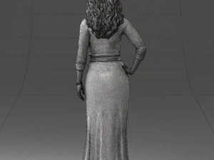 000412 Realistic Woman Character Full Body Scan Dress 3D Model