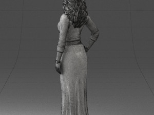 woman in green dress 0078 Modèle 3D