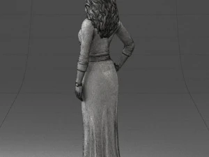 000412 Realistic Woman Character Full Body Scan Dress 3D Model