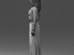 woman in green dress 0078 Modèle 3D