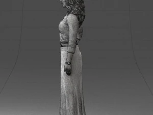 000412 Realistic Woman Character Full Body Scan Dress 3D Model