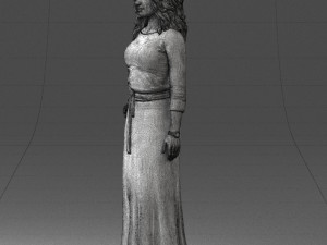 woman in green dress 0078 Modèle 3D