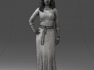 woman in green dress 0078 Modèle 3D