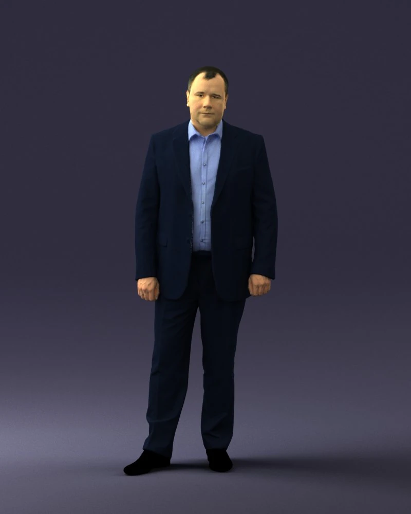 000408 Business Man in Suit 3dp 3D Print Model .c4d .max .obj .3ds .fbx .stl .blend 
