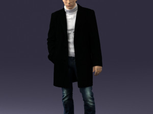 man in black cloak 0071 Modello 3D