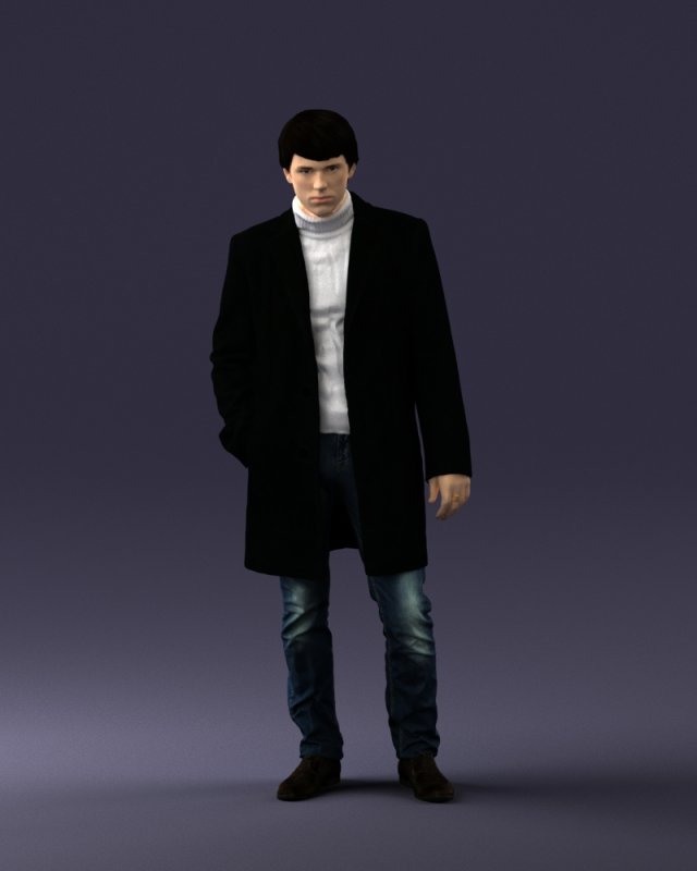 man in black cloak 0071 3d print ready Modelo de impresión 3D .c4d .max .obj .3ds .fbx .stl .blend