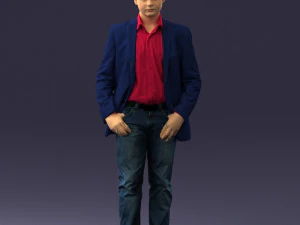 000414 现实青少年男孩角色全身扫描休闲 3D 模型